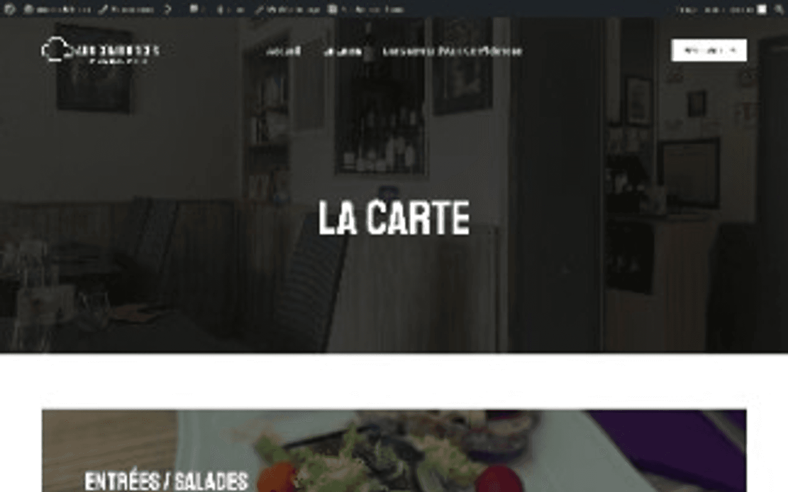 Aux Confidences — page La Carte