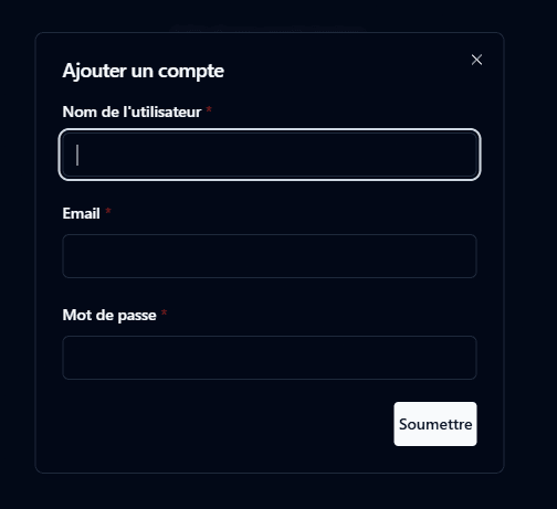 Imaginarium — ajout d’un compte